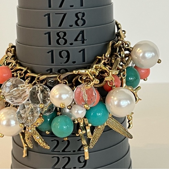 Sea Animal Charm Bracelet with Lucite, Coral, and Turquoise Beads - Picture 11 of 11